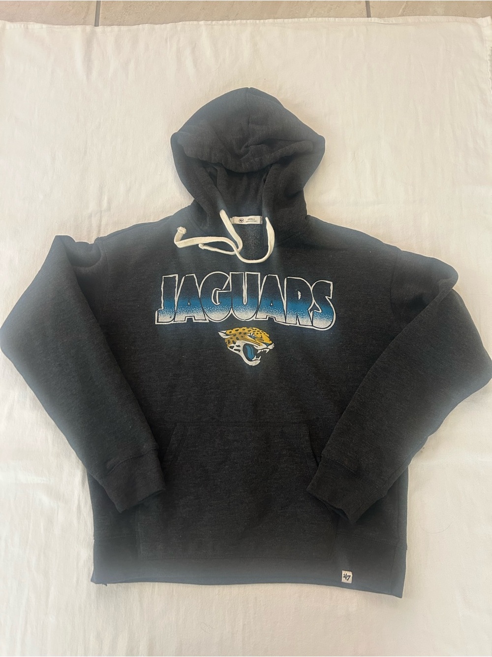 ‘47 Brand Jacksonville Jaguars Women’s Small Hoodie Charcoal Gray NFL Pullover